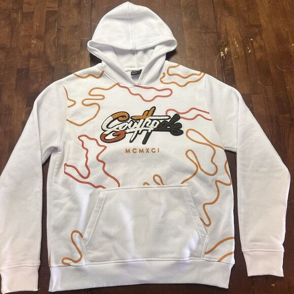Southpole White‎ Pull Over Hoodie Sweatshirt Men's Large MCMXCI Street Hiphop - Picture 3 of 7